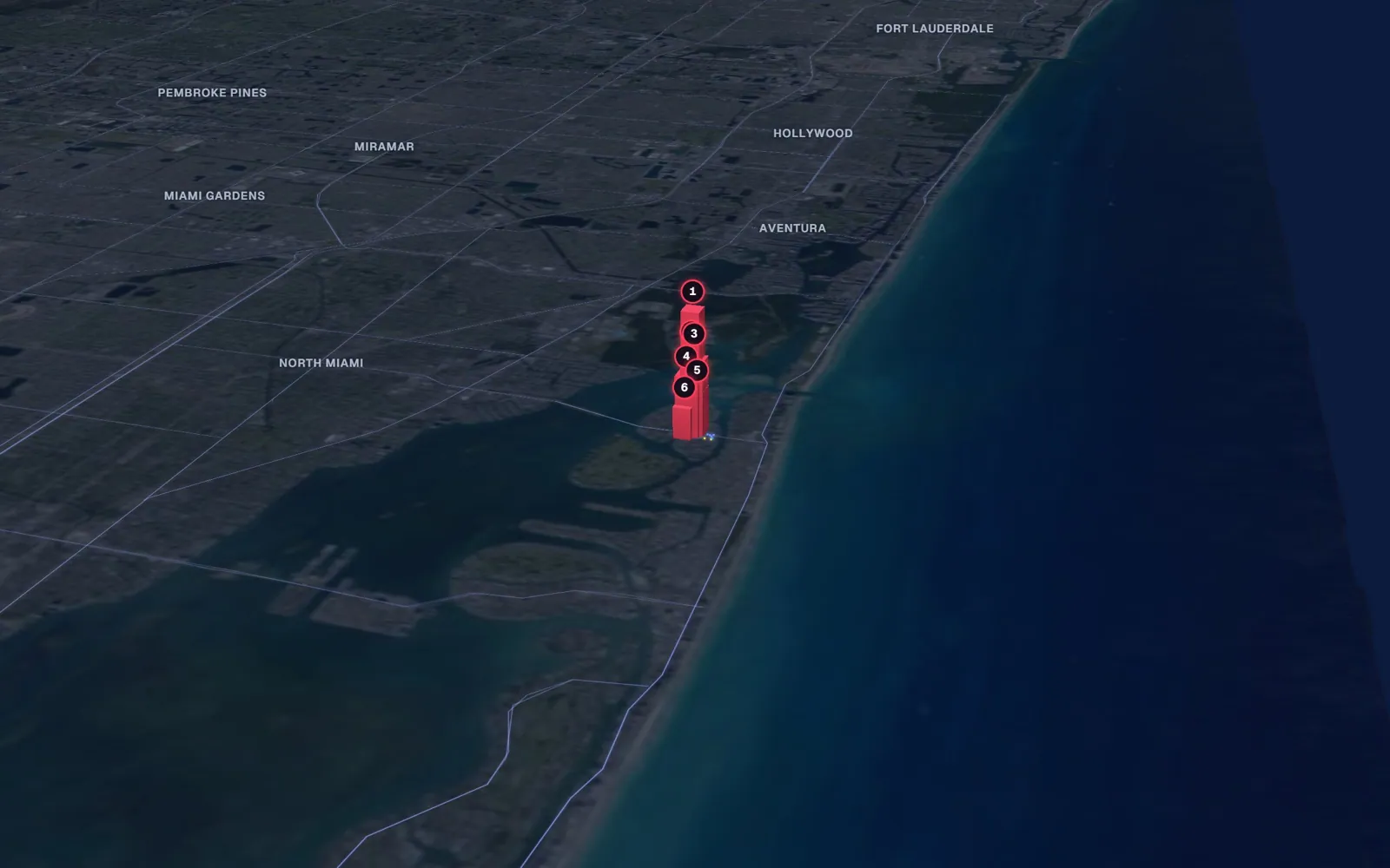 3D map of facelift surgeons in Bay Harbor Islands