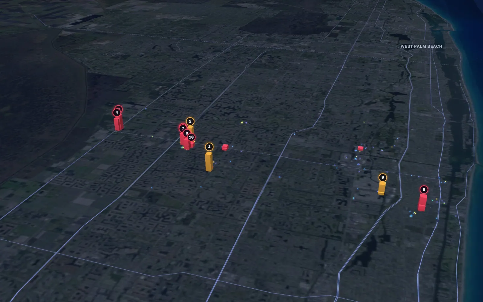3D map of facelift surgeons in Boynton Beach