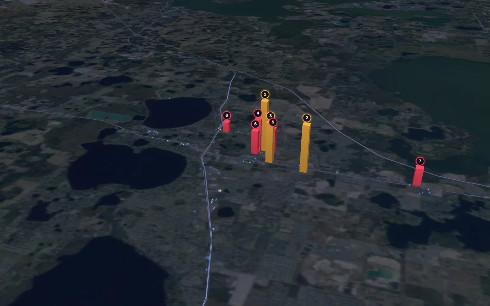 3D map of facelift surgeons in Clermont