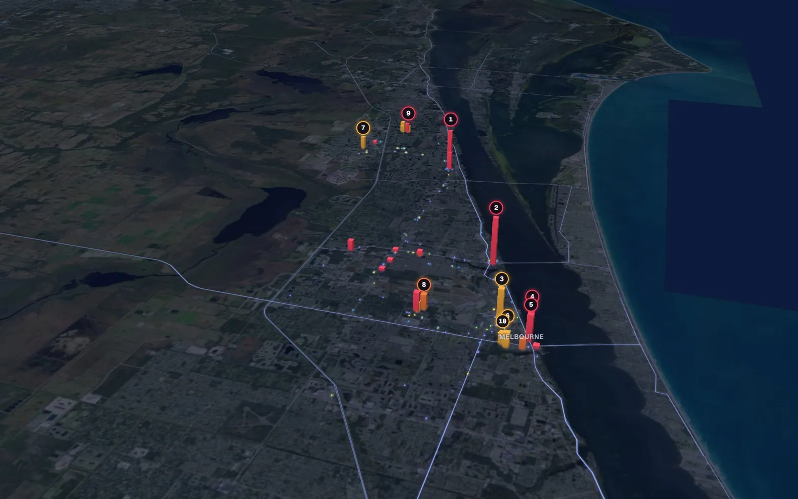 3D map of facelift surgeons in Melbourne