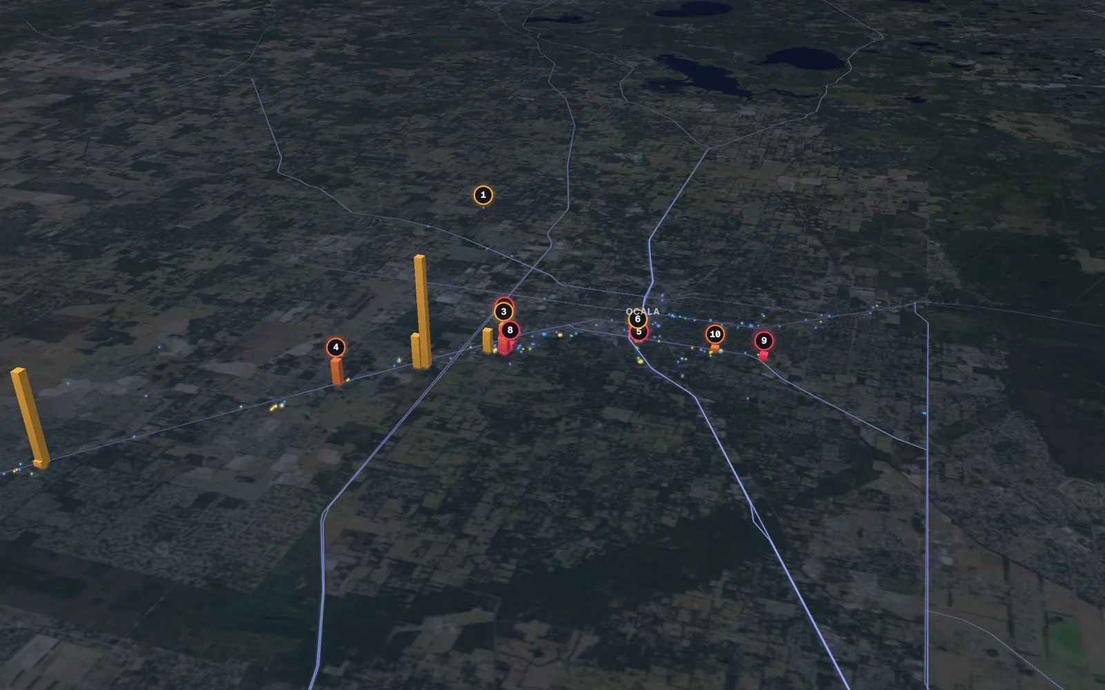 3D map of facelift surgeons in Ocala