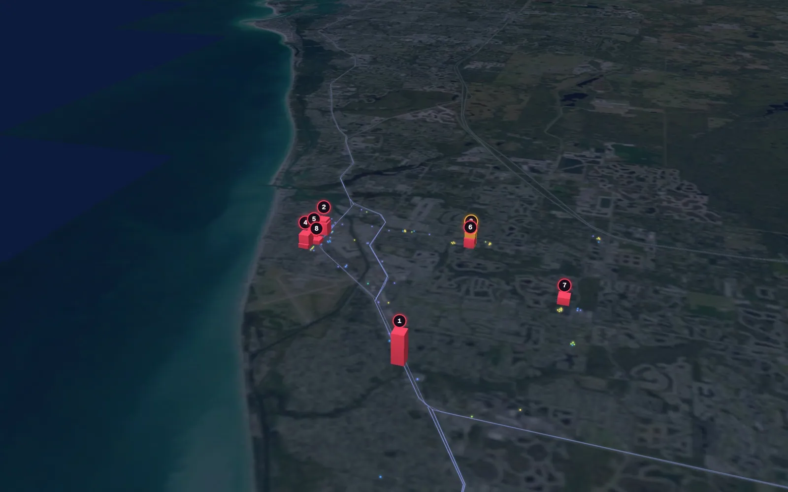 3D map of facelift surgeons in Venice